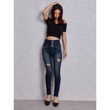 ハイウエストバッククロスダメージスキニーデニムパンツ | GYDA | 詳細画像26