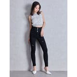 ハイウエストバッククロスダメージスキニーデニムパンツ | GYDA | 詳細画像33