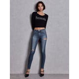 ジャストウエストSIDE RIPPEDスキニーデニムパンツ | GYDA | 詳細画像3 