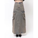 ハイウエストG bijou CARGOデニムロングスカート | GYDA | 詳細画像24 