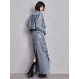 ハイウエストG bijou CARGOデニムロングスカート | GYDA | 詳細画像4 