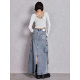 ハイウエストG bijou CARGOデニムロングスカート | GYDA | 詳細画像6 