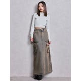 ハイウエストG bijou CARGOデニムロングスカート | GYDA | 詳細画像9 