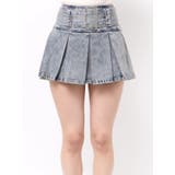 ハイウエストWIDE BELTプリーツデニムスカートライクショートパンツ | GYDA | 詳細画像27