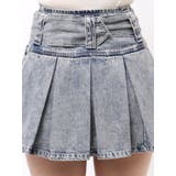 ハイウエストWIDE BELTプリーツデニムスカートライクショートパンツ | GYDA | 詳細画像30