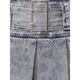 ハイウエストWIDE BELTプリーツデニムスカートライクショートパンツ | GYDA | 詳細画像37