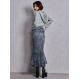 ハイウエストHEM LACEマーメイドデニムスカート | GYDA | 詳細画像4 