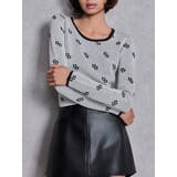 オフホワイト | GG patternタイトニットトップス | GYDA