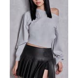 グレー | Gemyntar embossワンショルニットトップス | GYDA