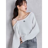 Symmetry GYDAワンショルチェーンニットトップス | GYDA | 詳細画像2 