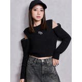 GG ZIP designラメニットトップス | GYDA | 詳細画像2 