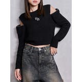 ブラック | GG ZIP designラメニットトップス | GYDA