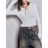 オフホワイト | POLOニットトップス | GYDA