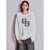 GGサガラ刺繍ケーブルニットトップス | GYDA | 詳細画像7