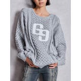 グレー | GGサガラ刺繍ケーブルニットトップス | GYDA