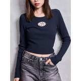 ネイビー | GD bijou MOLD ニットトップス | GYDA