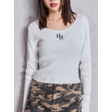 オフホワイト | GGプレートlong sleeveニットトップス | GYDA