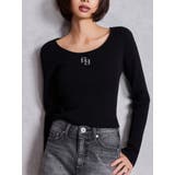 ブラック | GGプレートlong sleeveニットトップス | GYDA