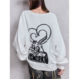 オフホワイト | VネックSMIRK BUNNYスウェットトップス | GYDA