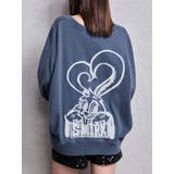 ネイビー | VネックSMIRK BUNNYスウェットトップス | GYDA