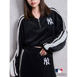 ブラック | GYDA［MLB］2ラインハーフZIPショートトップス | GYDA