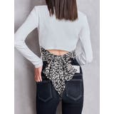 オフホワイト | レオパードBACKリボンテレコロンT | GYDA