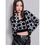 Argyll patternミニシャギーニットカーディガン | GYDA | 詳細画像2