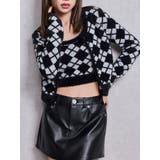 ブラック | Argyll patternミニシャギーニットカーディガン | GYDA