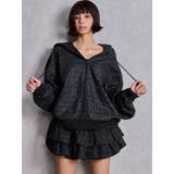 GG chain glitter print BIGパーカー | GYDA | 詳細画像3 