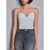 オフホワイト | ショルダーストラップリブベアビスチェ | GYDA