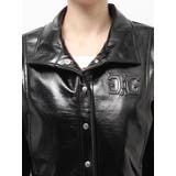 Symmetry GYDA EMBOSSパテントフェイクレザーショートジャケット | GYDA | 詳細画像18