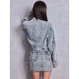 Symmery GYDA EMBOSSノーカラーデニムショートブルゾン | GYDA | 詳細画像10