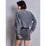 Symmery GYDA EMBOSSノーカラーデニムショートブルゾン | GYDA | 詳細画像17