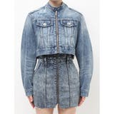 Symmery GYDA EMBOSSノーカラーデニムショートブルゾン | GYDA | 詳細画像28