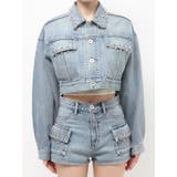 ring bijou studsデザインデニムショートGジャン | GYDA | 詳細画像17