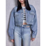 アイスブルー | ring bijou studsデザインデニムショートGジャン | GYDA