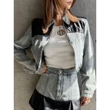 【TINY】フェイクレザードッキングデニムZIPショートジャケット | GYDA | 詳細画像2 