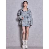 Symmetry GYDAフロントZIPスカートライクデニムタイトミニワンピース | GYDA | 詳細画像50 