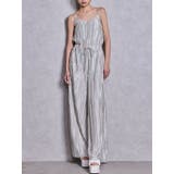 グレー | SPARKLEサテンプリーツロンパース | GYDA