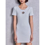 オフホワイト | GG bijou MOLDハーフスリーブラメニットワンピース | GYDA