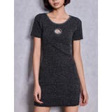 ブラック | GG bijou MOLDハーフスリーブラメニットワンピース | GYDA