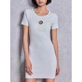 オフホワイト | GG bijou MOLDハーフスリーブニットワンピース | GYDA