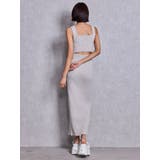 バックオープンジップスリットリブニットロングワンピース | GYDA | 詳細画像3