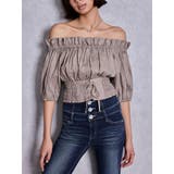ベージュ | 2WAYギャザーオフショルコルセットブラウス | GYDA