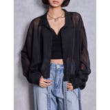 ブラック | SHEERラメショートシャツ | GYDA