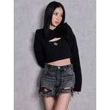 ハイウエストBACK RIPPEDデニムショートパンツ | GYDA | 詳細画像3 