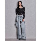 ハイウエストSymmetry GYDA 2WAYラインプリーツデニムパンツ | GYDA | 詳細画像3 