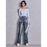 ハイウエストSymmetry GYDA 2WAYラインプリーツデニムパンツ | GYDA | 詳細画像32 