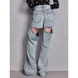 ハイウエストSymmetry GYDA 2WAYラインプリーツデニムパンツ | GYDA | 詳細画像40 