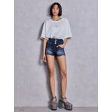 ハイウエストボタンBACKカーブクロスGYDA chainデニムショートパンツ | GYDA | 詳細画像15